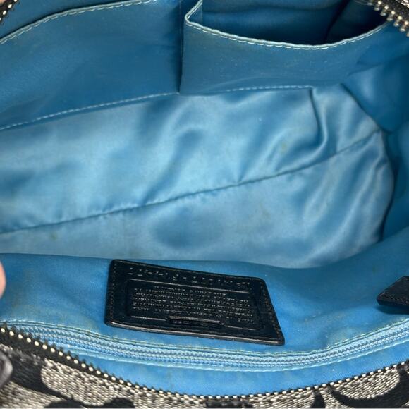 Vintage Coach Chelsea Heritage Tote - GREY Black Blue - Picture 6 of 10